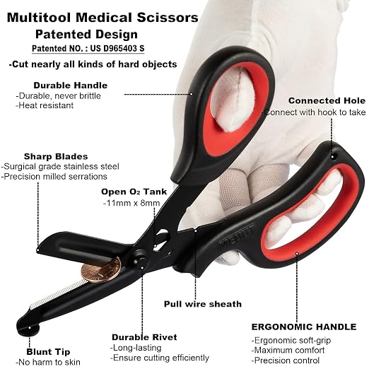 MEUUT 2 Pack Trauma Shears Patented Bandage Scissors - Image 4