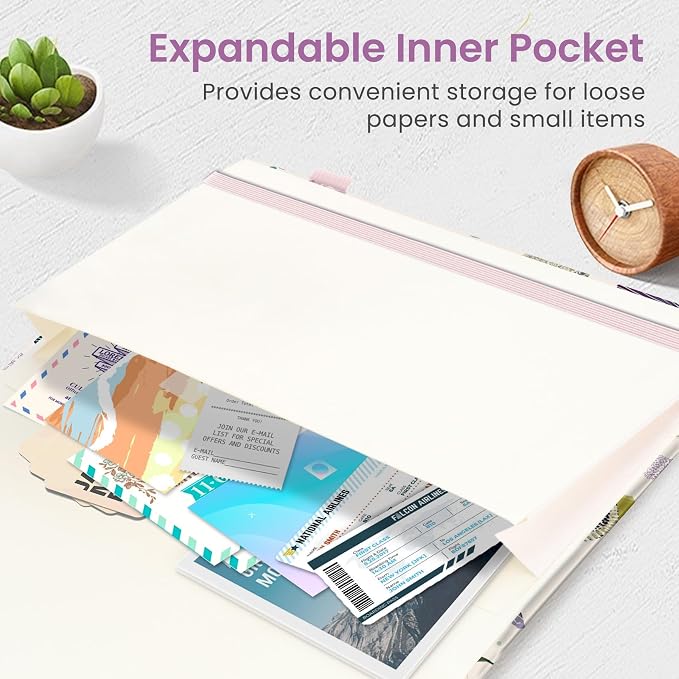 Taja Lined Journal Notebook for Women & Men, Hardcover Leather Journal for - Image 5