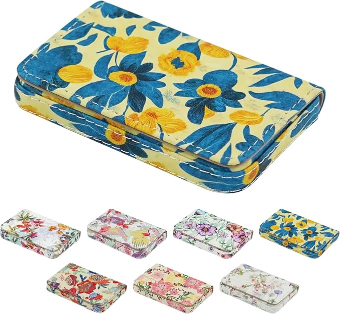 Business Card Holder，PU Leather Business Card Case Color Printing Pattern Card by AI-DEE