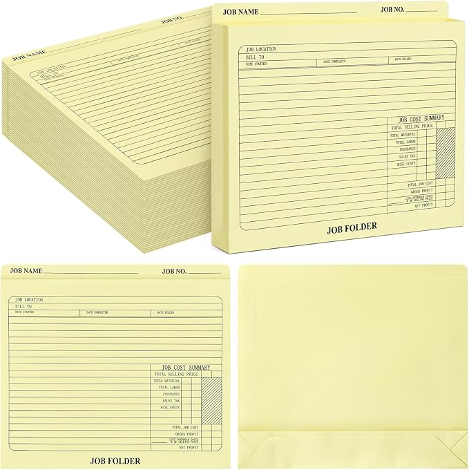 Maitys 50 Pack Expandable Job Folder 12" x 10" Heavy Duty Manila File Jackets by Maitys