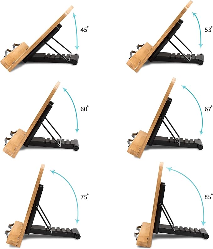 Readaeer Bamboo Book Stand, Large Book Holder - Image 5