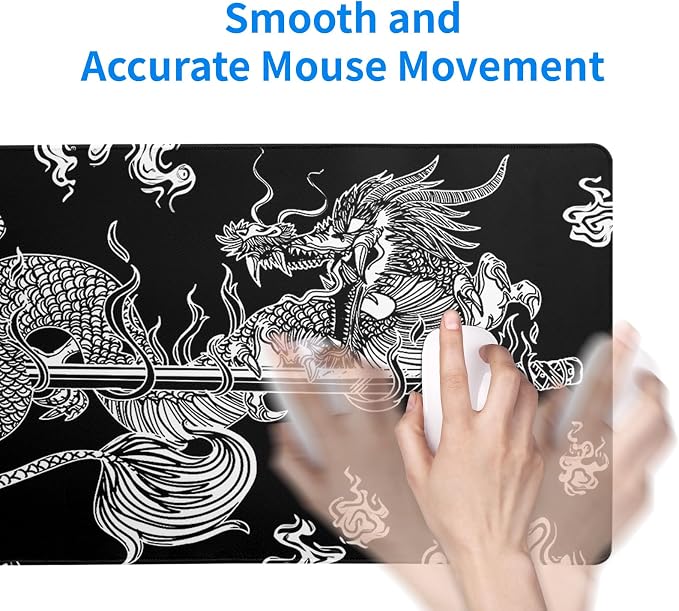 Dragon Gaming Mouse Pad Black Large Mouse Pad - Image 7