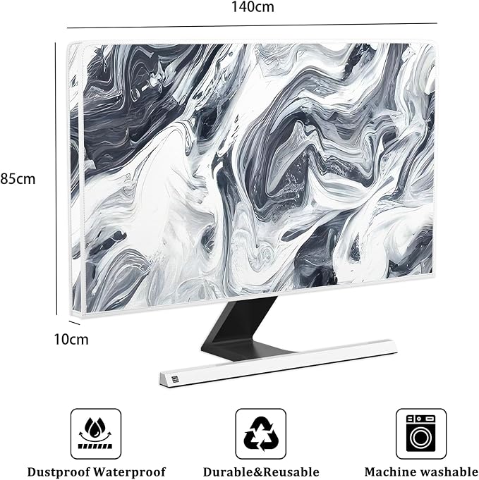 Baocicco Abstract Gray Marble Waterproof 58, 60 Inch Television Cover - Image 2