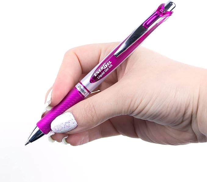 Pentel EnerGel RTX Retractable Liquid Gel Ink Pen, Medium line, Magenta Ink - Image 7