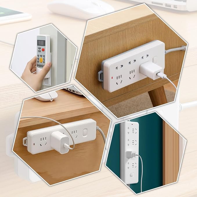 8 Pcs Power Strip Holder, Adhesive Punch-Free Socket Holder Self Adhesive - Image 6