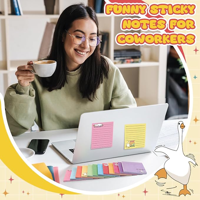 12 Pcs Funny Sticky Notes for Work 4x3 Inches Sarcastic Self Adhesive Notepads - Image 4