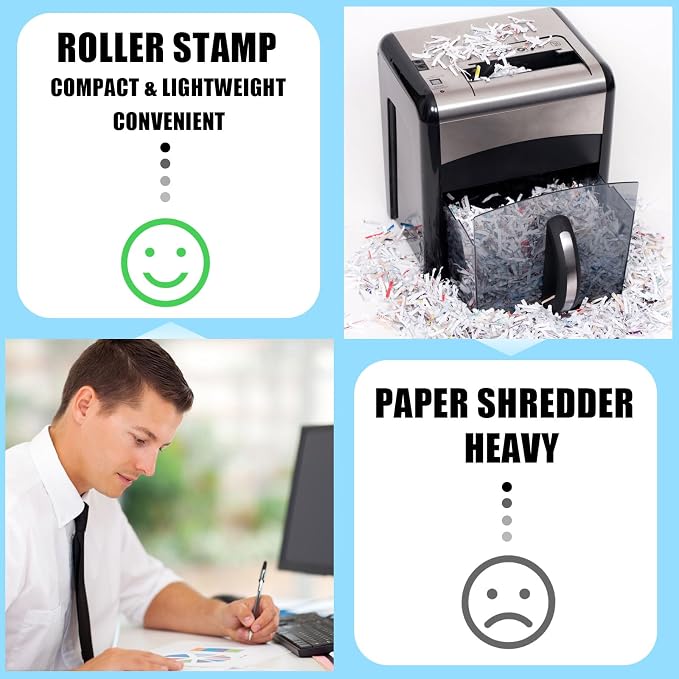 Nezyo 2 Pack Identity Protection Roller Stamp Identity Theft, Confidential - Image 7