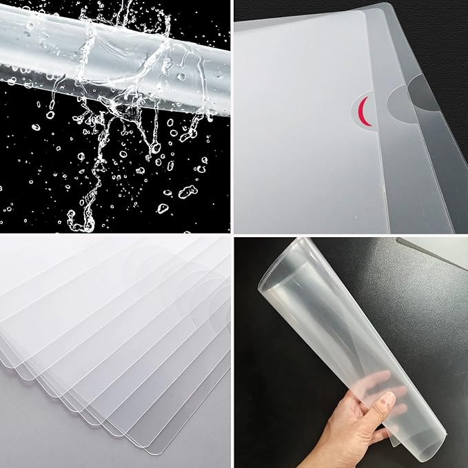 200 Pack Document Clear Plastic Folder Copy Safe Project Pocket L-Type US - Image 4