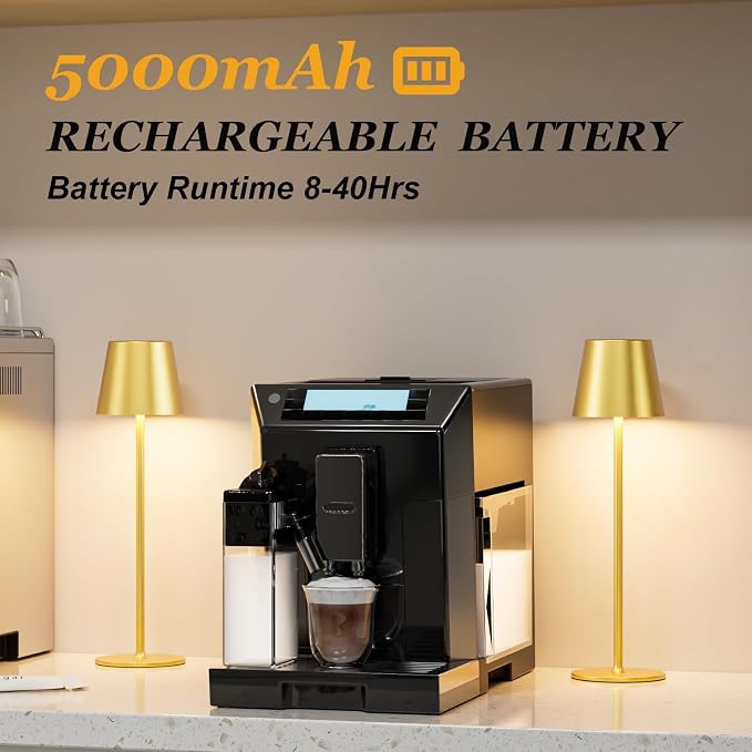 Kakanuo 20" Cordless Table Lamp Rechargeable Gold - Image 5