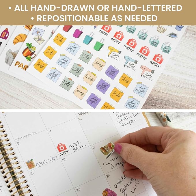 bloom daily planners Vintage Hand-Drawn Everyday Essentials Planner Stickers - Image 5