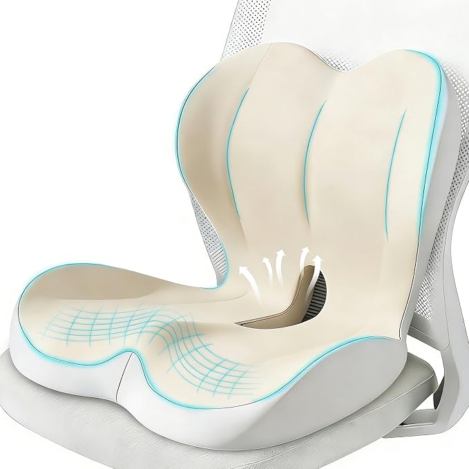 Seat Cushion for Office Chair and Car, Lumbar Support Pillow for Office Chair by Unknown