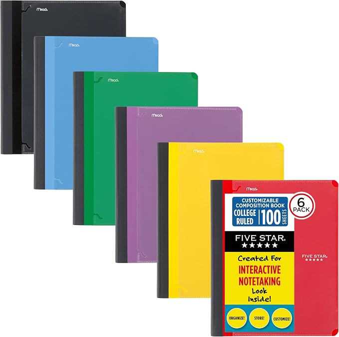 Five Star Interactive Notetaking Composition Book, 1 Subject, College Ruled by FiveStar