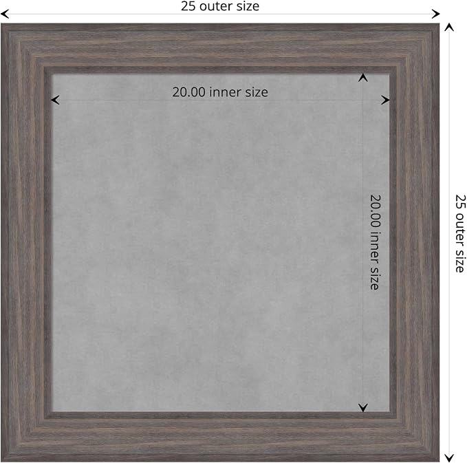 Amanti Art Grey Framed Magnetic Board 25x25 Medium Vision Board - Image 4