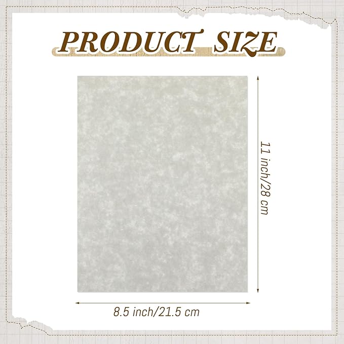 Epakh 200 Pcs Old Age Parchment Paper 8.5 x 11 Inch Standard Letter Vintage Colored Old Parchment Semblance Double Side Printing Paper (Dove Gray)-DeskLoop Office