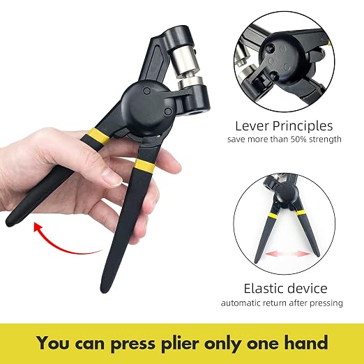 HAPDEN Grommet Tool Kit with Bag, 1/2 inch Handheld Eyelet Kit Manual Grommet - Image 5