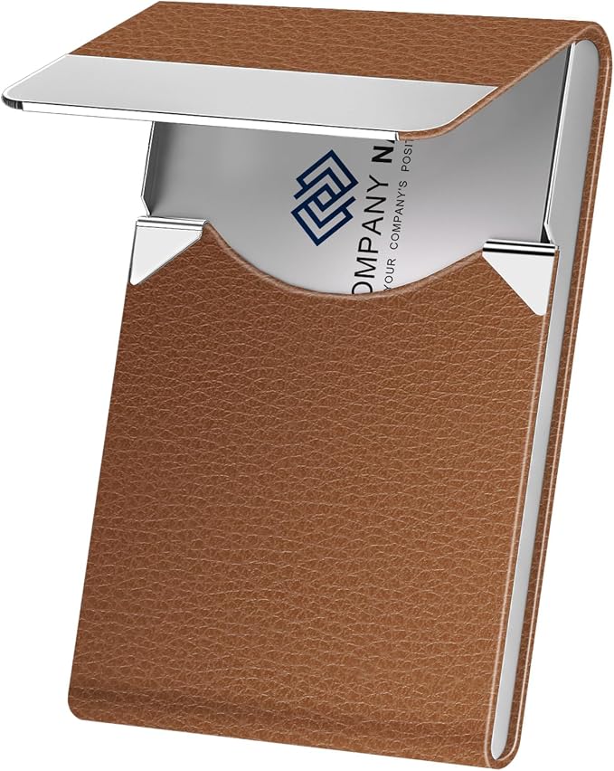 Business Card Holder with Ultra Slim Design, Business Card Case with Premium PU by DMFLY