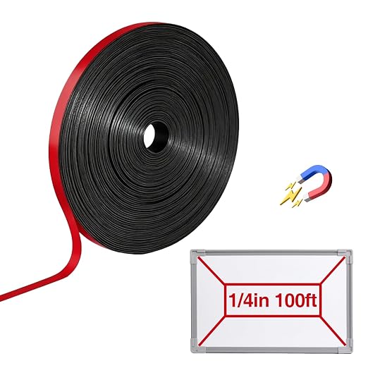 CHUNNIAO 1/4" x 100' Red Magnetic Tape by CHUNNIAOUSMARKET