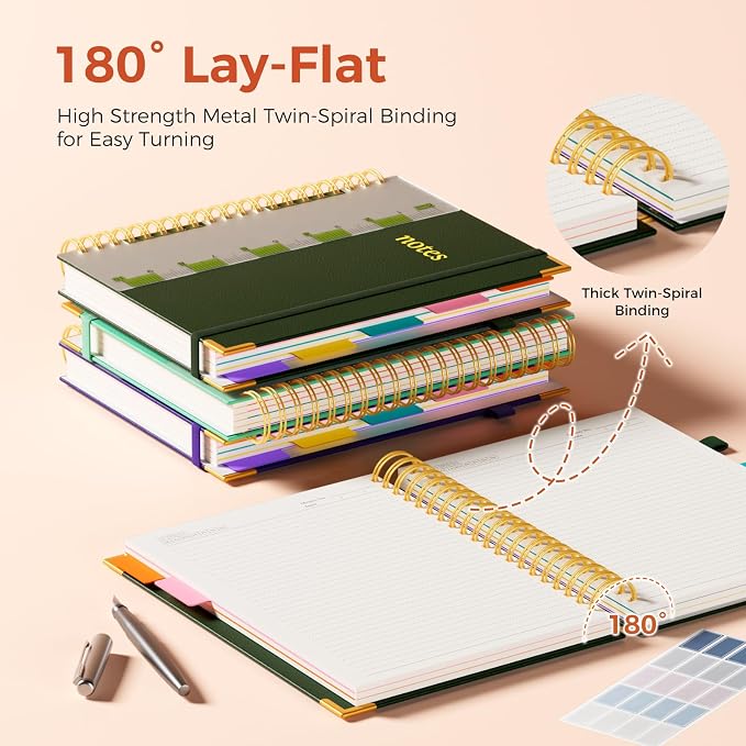 XYark A4 Hardcover Spiral Notebook, 8.5"x11" College Ruled Notebooks - Image 3