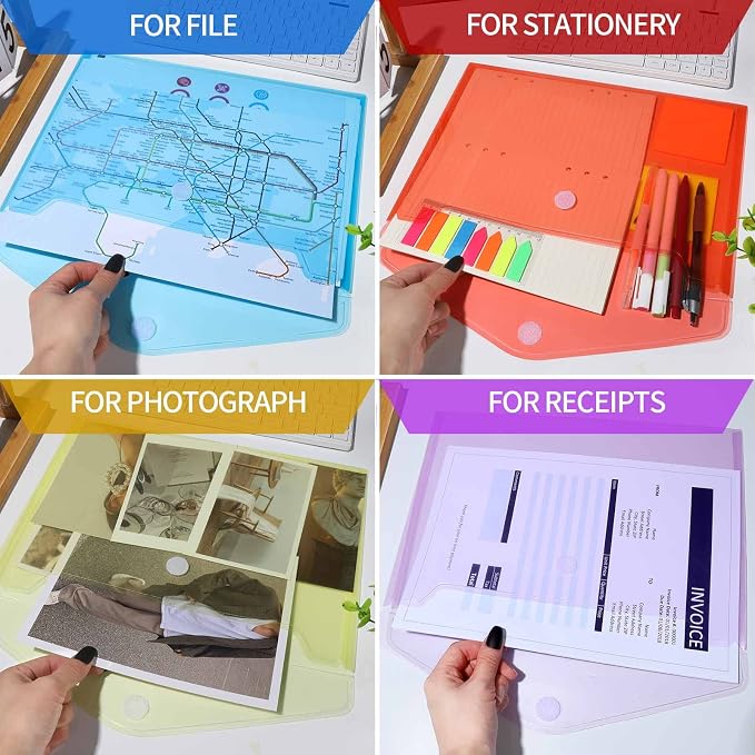 LEOBRO Plastic File Folders for Documents, Reusable Clear File Folders File - Image 7