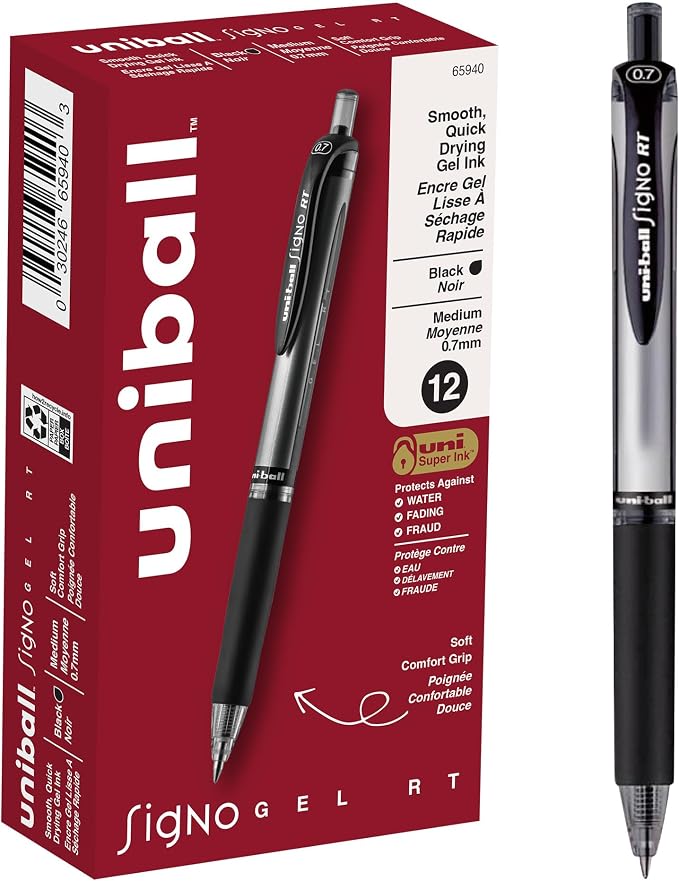 uniball Signo RT Gel Pens, Medium Point, 12 Pack by uni-ball