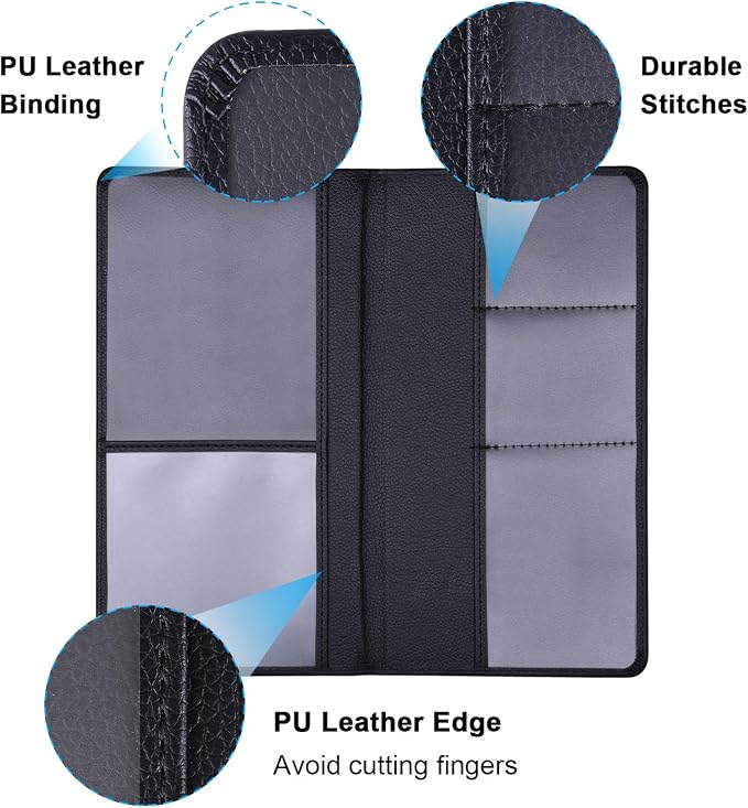 Wisdompro Car Document Holder Organiser, PU Leather Vehicle Insurance and - Image 3