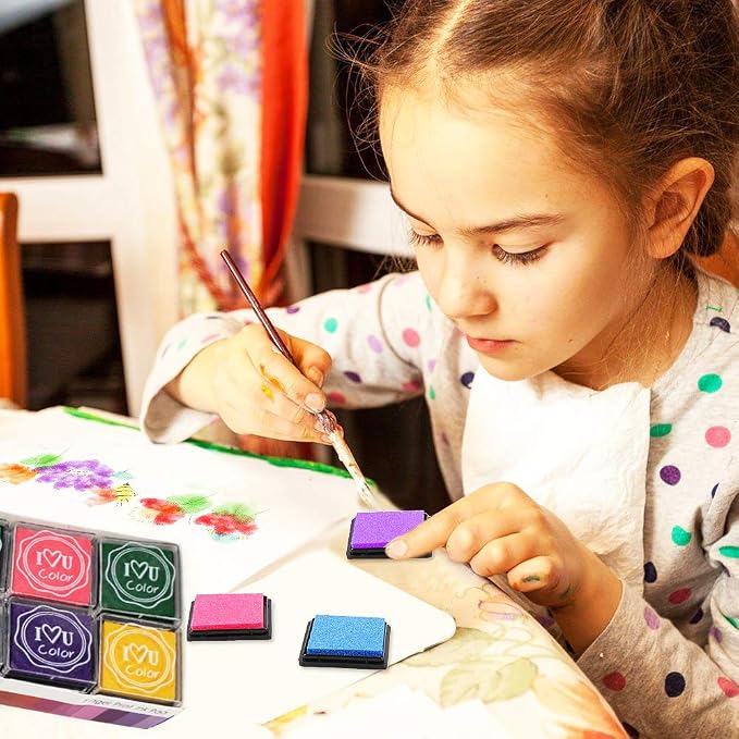 GTLZLZ Ink Pads for Kids, 20 Colors Craft Ink Pad, Washable Finger Ink Pads for - Image 6