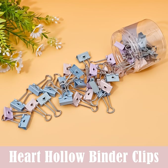 BAYTORY 48Pcs Pastel Binder Clips, 1 Inch Medium Binder Clips, - Image 6