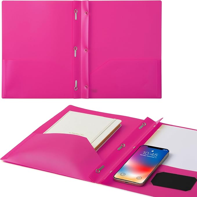 Mr. Pen- Plastic Folders with Pockets and Prongs, 5 Pack, Letter Size | Pocket - Image 7