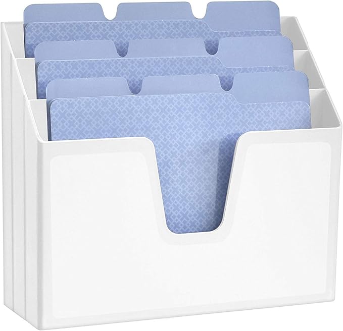 Acrimet Horizontal Triple File Folder Holder Organizer, Open Top Desktop - Image 5