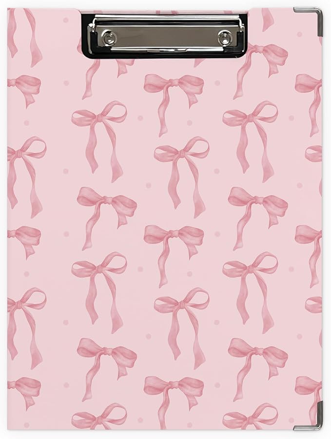 Coquette Preppy Pink Bow Clipboard Folio by Unknown