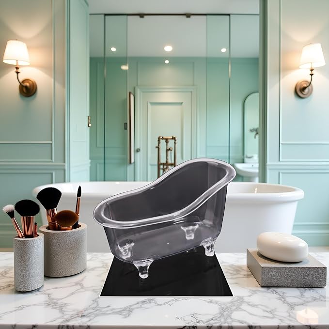 Clear Mini Bathtub Sundries Storage Box Jewelry Storage Box Makeup Organizer - Image 3