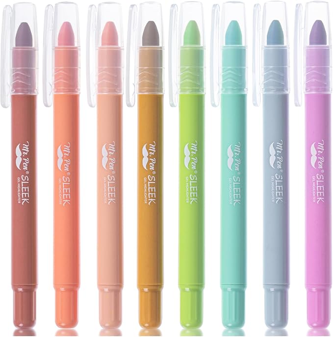 Mr. Pen- No Bleed Gel Highlighters, 8 Pack | Bible Highlighters and Pens No by MrPen
