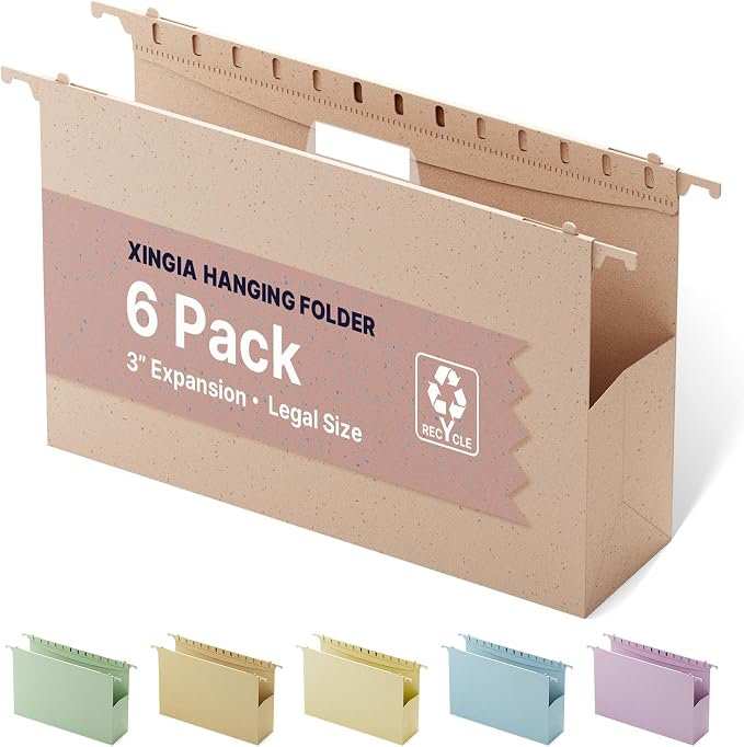 XINGIA Legal Size Hanging File Folders, Extra Capacity 3 Inch Expandable File by Unknown