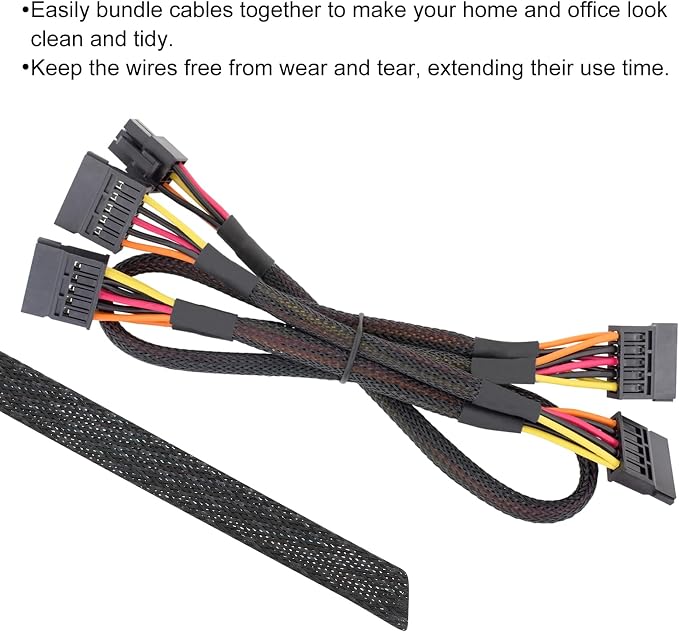100ft PET Expandable Wire Loom 1/2 Inch, PET Braided Wire Sleeving Cable - Image 4