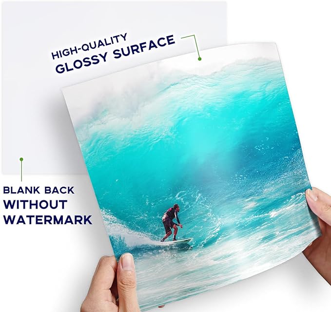 100 Sheets Glossy Photo Paper 8x10, Goefun 200GSM/54LB Inkjet Printer Paper for Dye Ink-DeskLoop Office