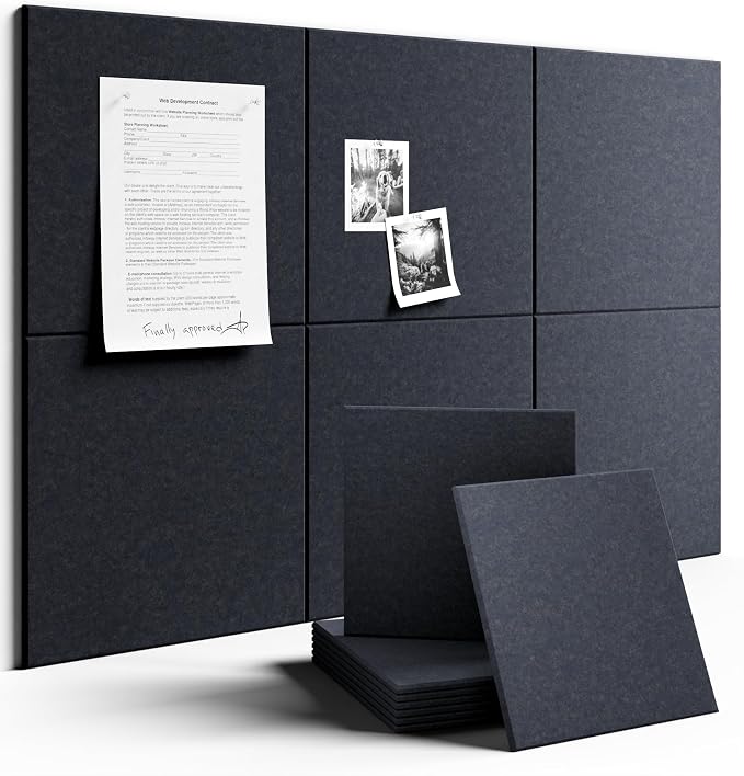Fluxynara Large Felt Bulletin Board 36" x 24" Cork Board Alternative-6 Pack by FLUXYNARA