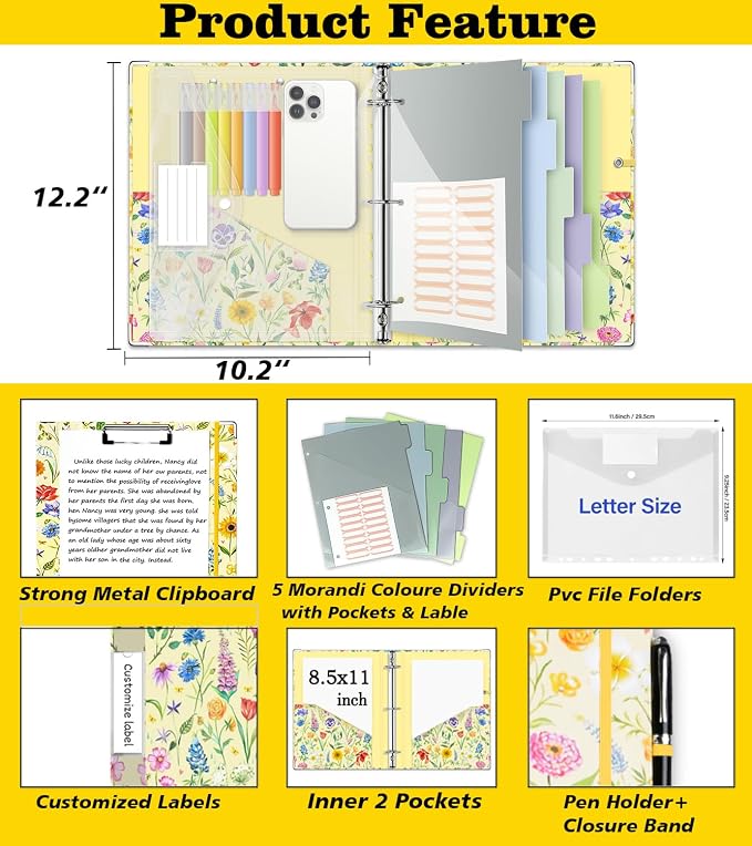 3 Ring Binder 1 Inch, Three Ring Binders Organizer - Image 2