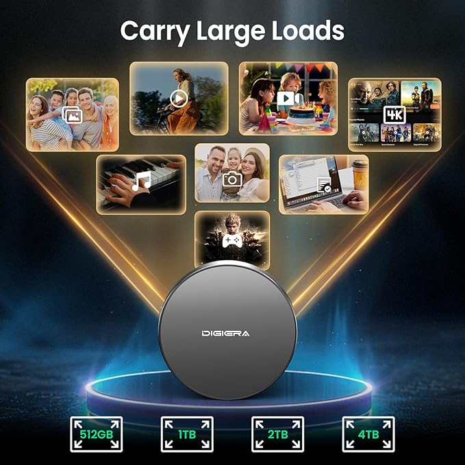 1TB Magnetic Portable SSD, External Solid State Drives with USB-C 3.2 Gen 2x2, Speed Up to 2000MB/s, Compact & Durable, Compatible with iPhone 15/16 Series and Other USB-C Devices, Grey-DeskLoop Office