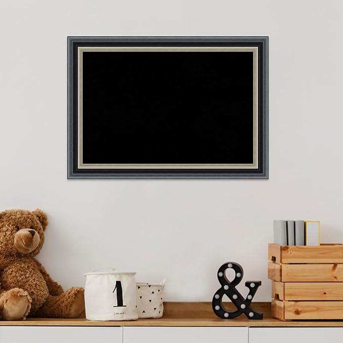 Amanti Art Black Cork Board for Wall, 15x21 Vision Board with Black Wood Frame, Small Corkboard Office Decor for Home Organization, Modern Corkboard Pinboard to Display Items for Home Organization in-DeskLoop Office