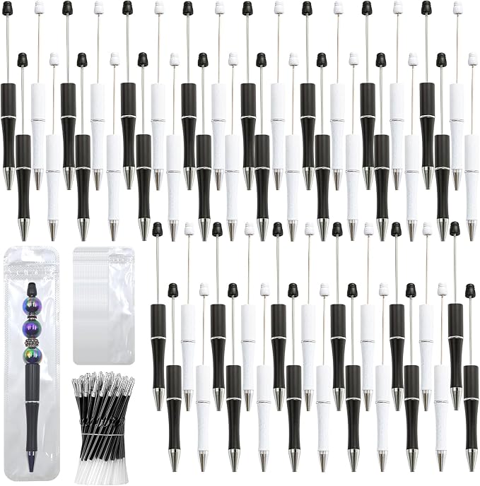 150 Pieces DIY Beadable Pen Kit – 50 Plastic Ballpoint Pens by DASTTUIS