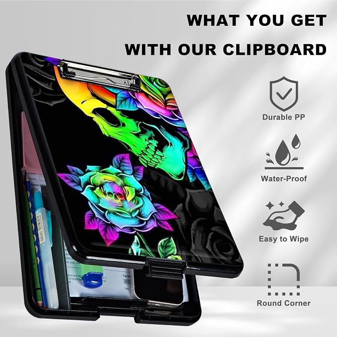 Plastic Storage Clipboard with Low Profile Clip, Heavy Duty Foldable Nursing - Image 6