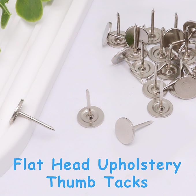 100Pcs Upholstery Tacks, Vintage Flat Head Thumb Tacks Upholstery Nails - Image 4