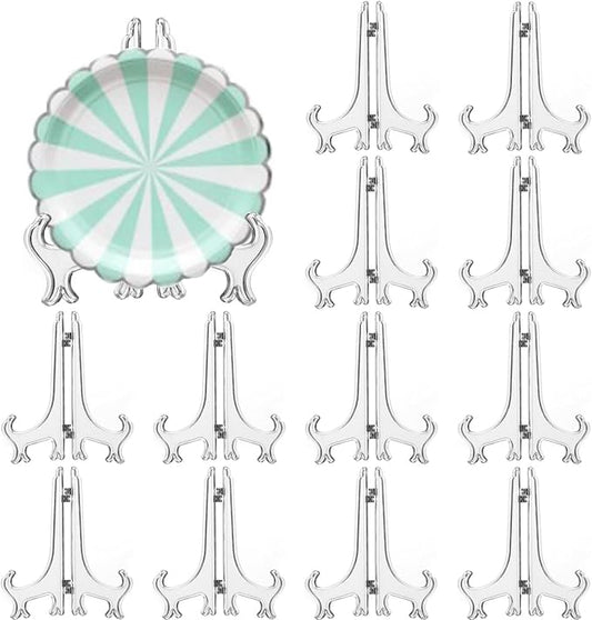 LonlyEagle 12 Pack 5 Inch Clear Plastic Easels or Stand/Plate Holders to by LonlyEagle