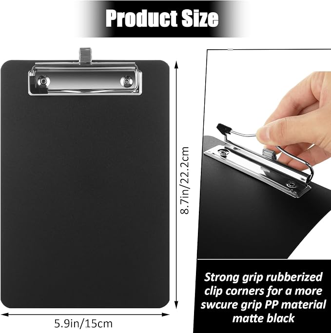 WOPPLXY 20 Pack Mini Clipboards, 6 x 9 Inch Small Clipboards Pocket Clipboard - Image 2