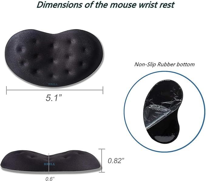 BRILA Ergonomic Memory Foam Mouse Wrist Rest Support Pad Cushion - Image 5