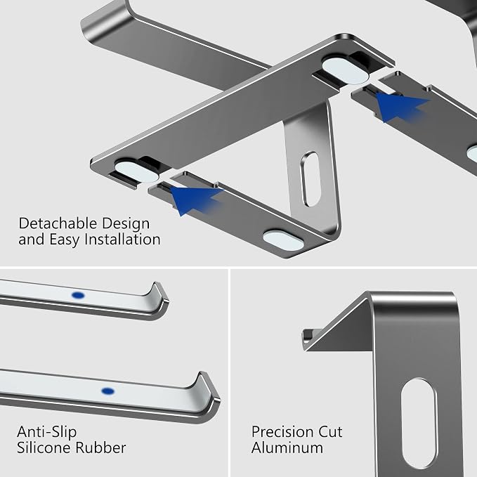 BESIGN LS03 Aluminum Laptop Stand, Ergonomic Detachable Computer Stand - Image 5