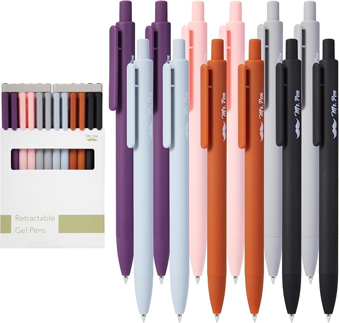 Mr. Pen- Retractable Gel Pens, 12 Pack, Earthly Neutrals Barrel | Fine Point - Image 9