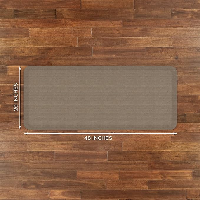 GelPro Anti-Fatigue Designer Comfort Kitchen Floor Mat, 20" x48”, Grasscloth Pecan Stain Resistant Surface with 3/4” Thick Ergo-Foam Core for Health and Wellness-DeskLoop Office