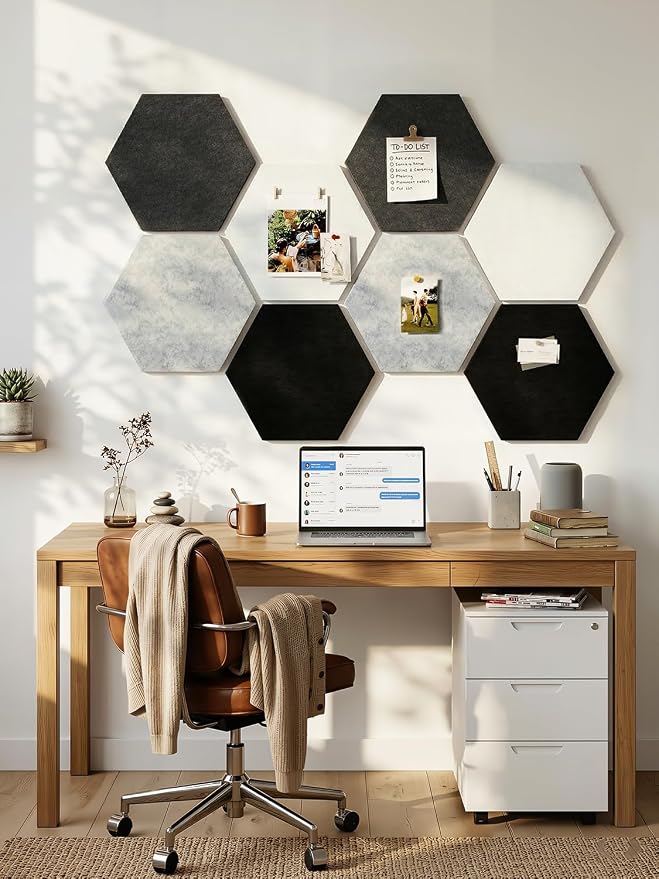 8 Pack Hexagon Felt Bulletin Board Tiles - Image 6
