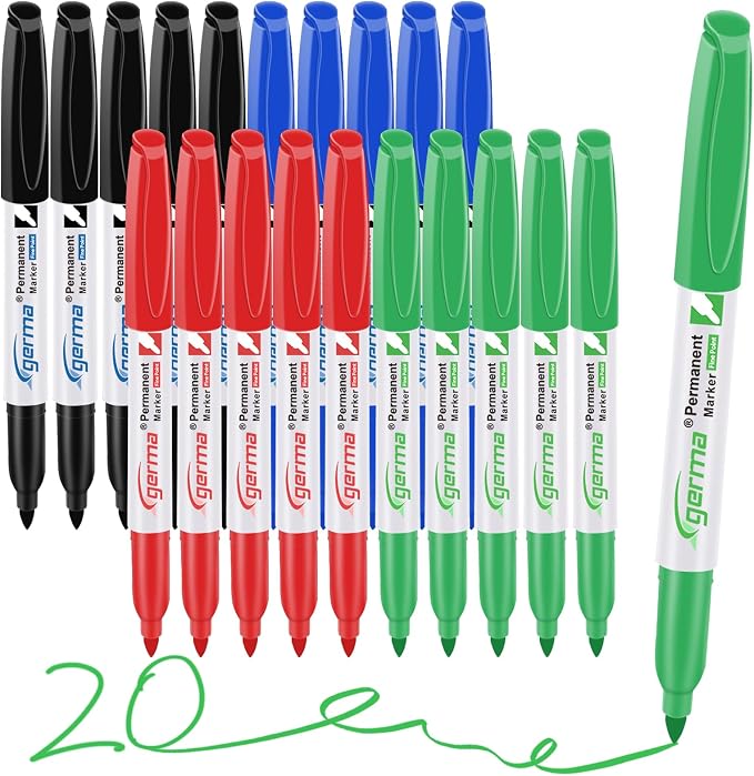 Cgerma Permanent Markers Bulk Fine Point, Quick Drying, Fade Resistant by Cgerma